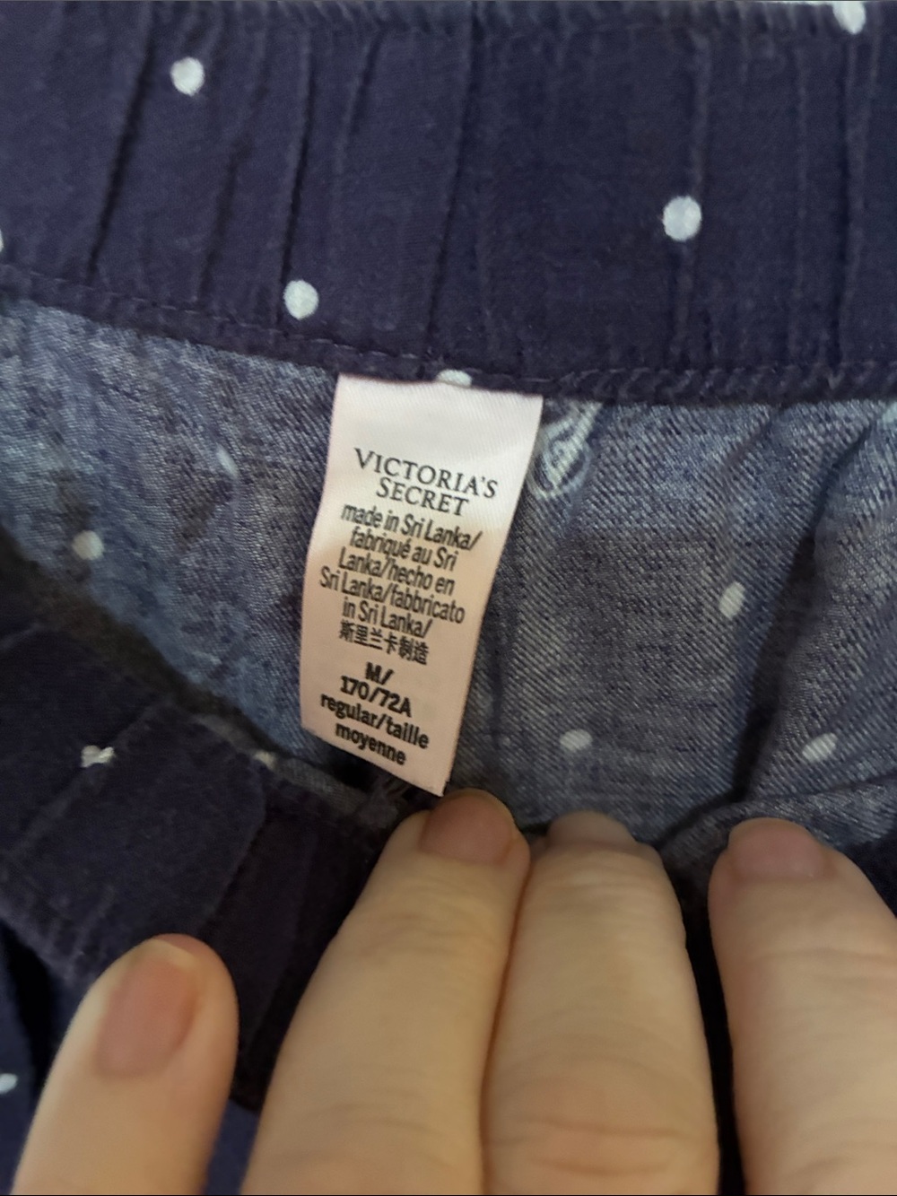 Victoria's Secret Navy Blue Polka Dot Pajama Pants - Picture 4 of 8